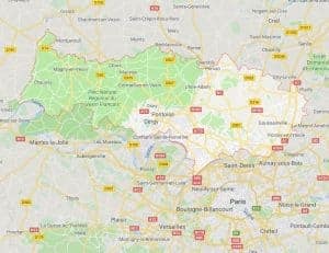 carte val d oise departement